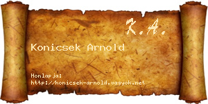 Konicsek Arnold névjegykártya