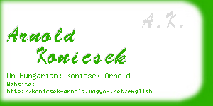 arnold konicsek business card